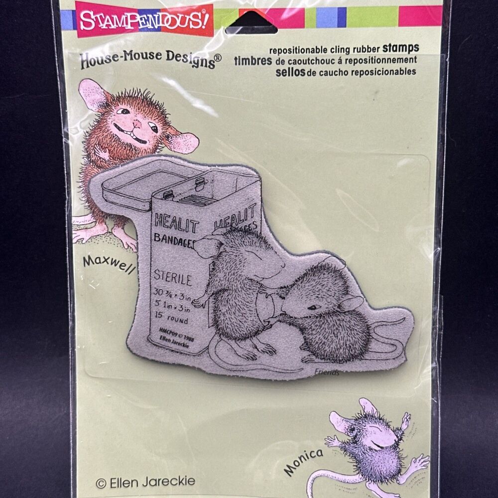 House Mouse Stampendous First Aid Heal It Bandaid Cling Unmounted Rubber Stamp
